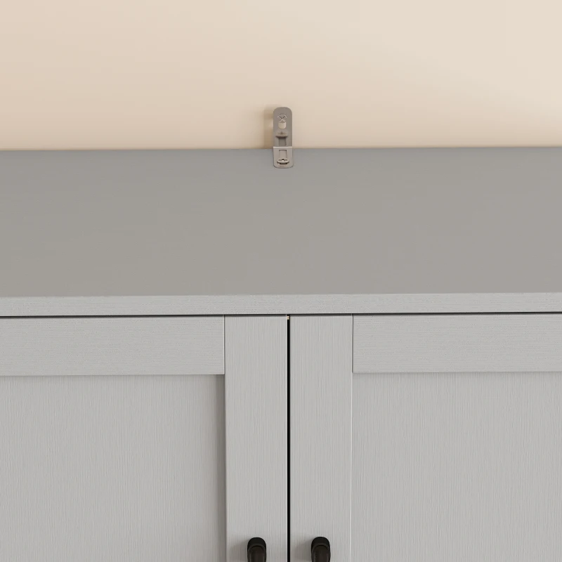 HOMCOM 170 cm Tall Kitchen Pantry with Adjustable Shelves, Freestanding Storage Cabinet with Open Shelf, Grey