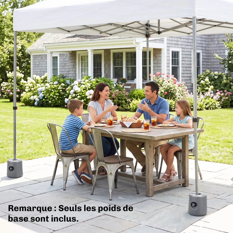 Outsunny Lot de 4 Pieds de tonnelle pop-up remplis d'eau ou de sable pieds de sol pour pavillon en HDPE avec vis de sécurité