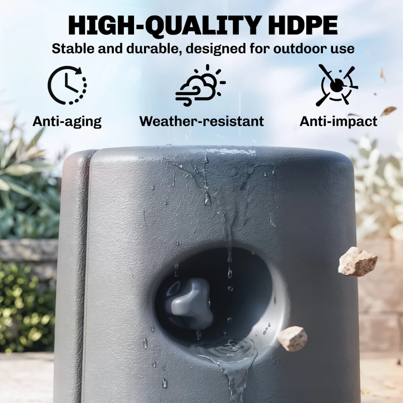 Outsunny HDPE Tent Weights Set of 4, Canopy Weights, Fill with Water or Sand, 48KG