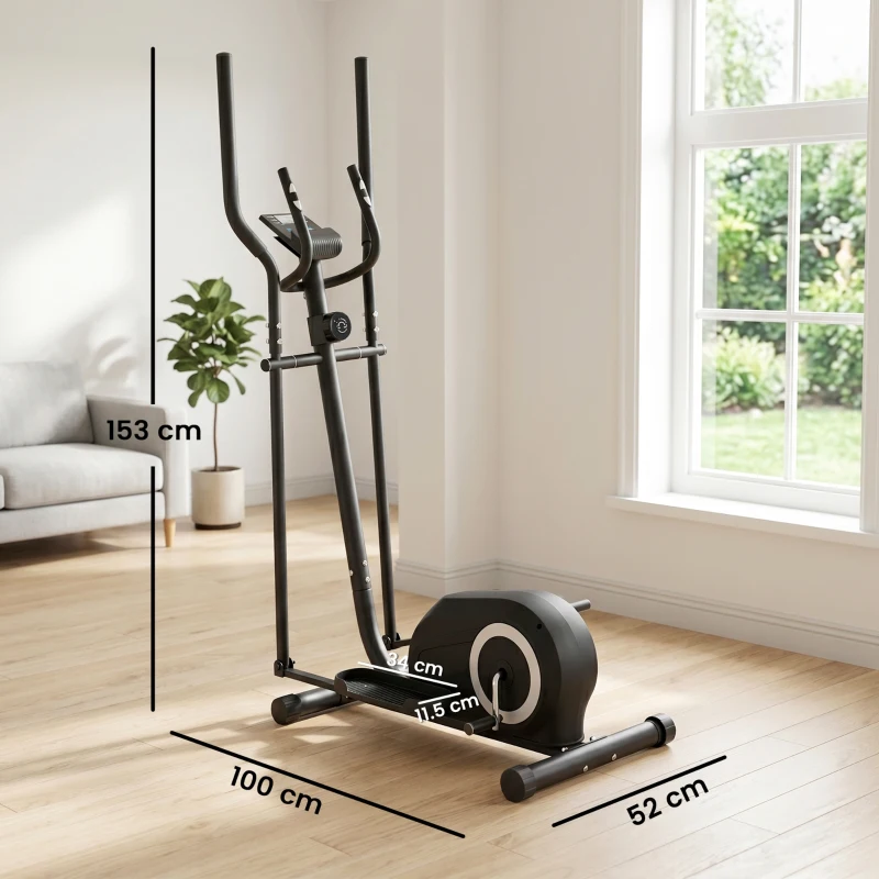SPORTNOW Elliptical Cross Trainer for Home, Quiet Magnetic Elliptical Machine with Bluetooth, App Compatible, 8-Level Resistance