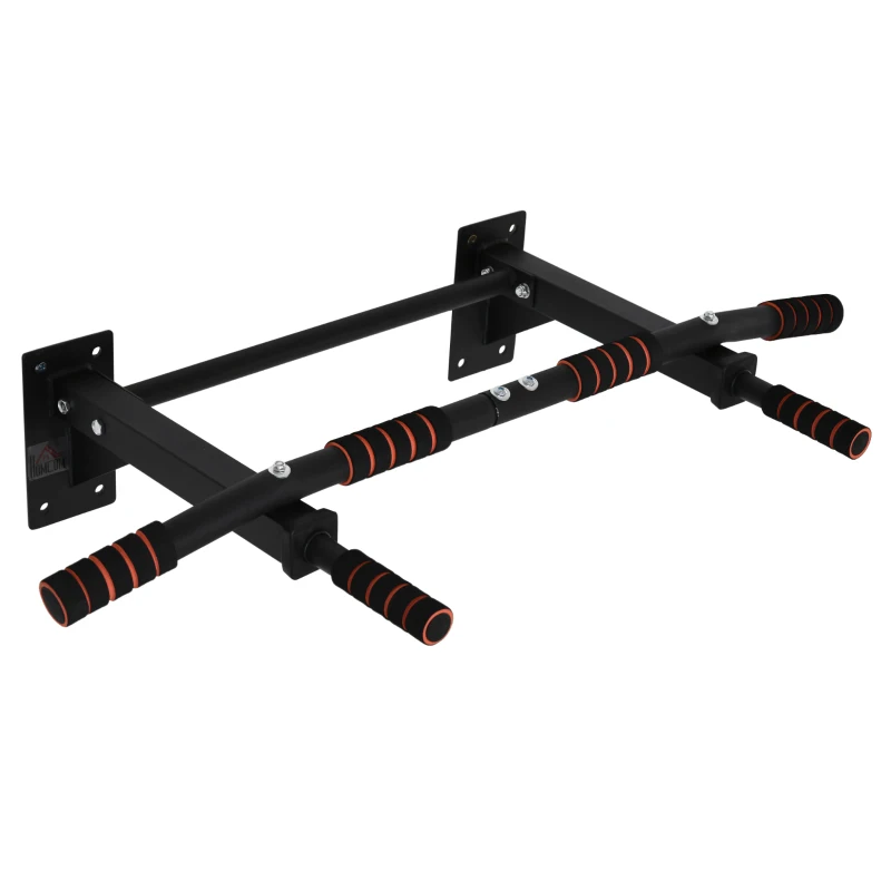 HOMCOM Sbarra per Trazioni Multifunzione in Acciaio da Parete, 94x51x18cm, Nera