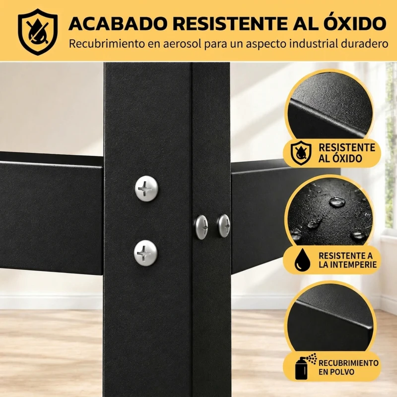 HOMCOM Patas de Mesa de Acero Patas para Muebles Industriales con Almohadillas Ajustables y Tornillos 150x50x81,5 cm Negro