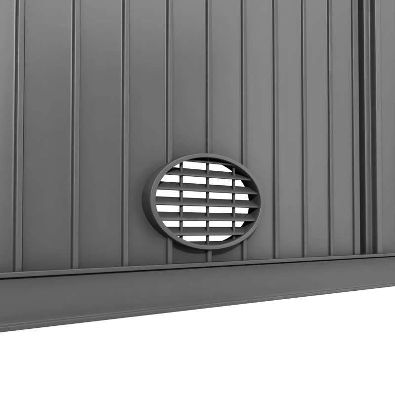 Outsunny Coffre de Rangement Extérieur 480 L, 2 Niveaux avec Portes Coulissantes Résistant aux UV, 120,5x59,5x92cm, Gris