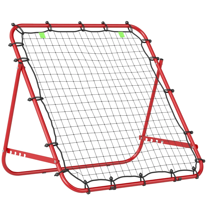 HOMCOM Adjustable Rebounder Net Kickback Target Goal for Teens Adults Training, Red