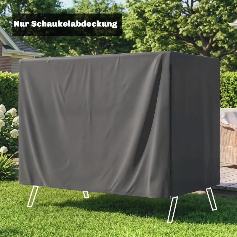Outsunny Gartenmöbelabdeckung Abdeckung Schutzhülle für Outdoor-Möbel, 215 cm x 155 cm x 150 cm, Dunkelgrau