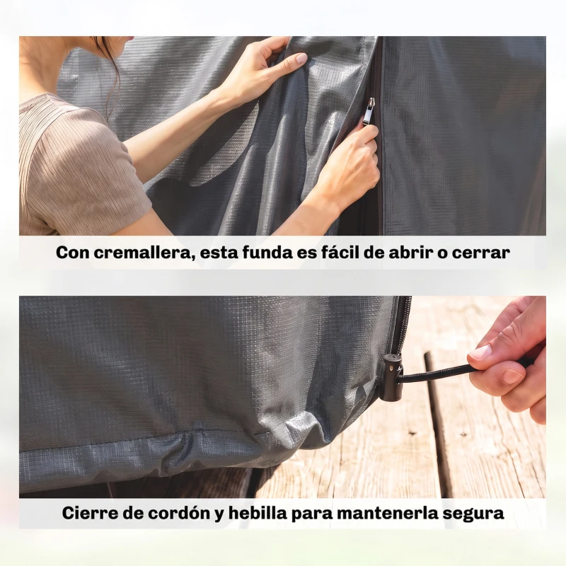 Outsunny Funda Protectora Impermeable para Balancín de Jardín 3 Plazas con Cremallera Antipolvo y Antiviento 215x155x150 cm