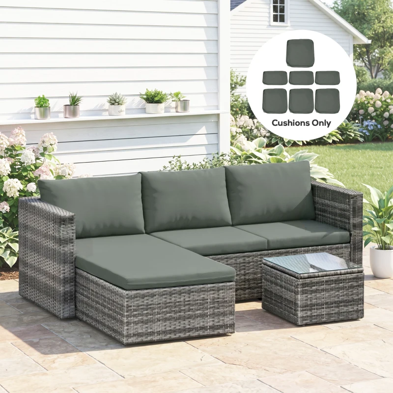 Outsunny Cushion Cover Replacement Garden Rattan Patio Furniture Seat Cover