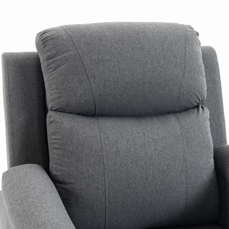 HOMCOM Riser Recliner Chair with Massage and Heat, Linen Electric Lift Armchair for Elderly with Spring Cushion, Dark Grey