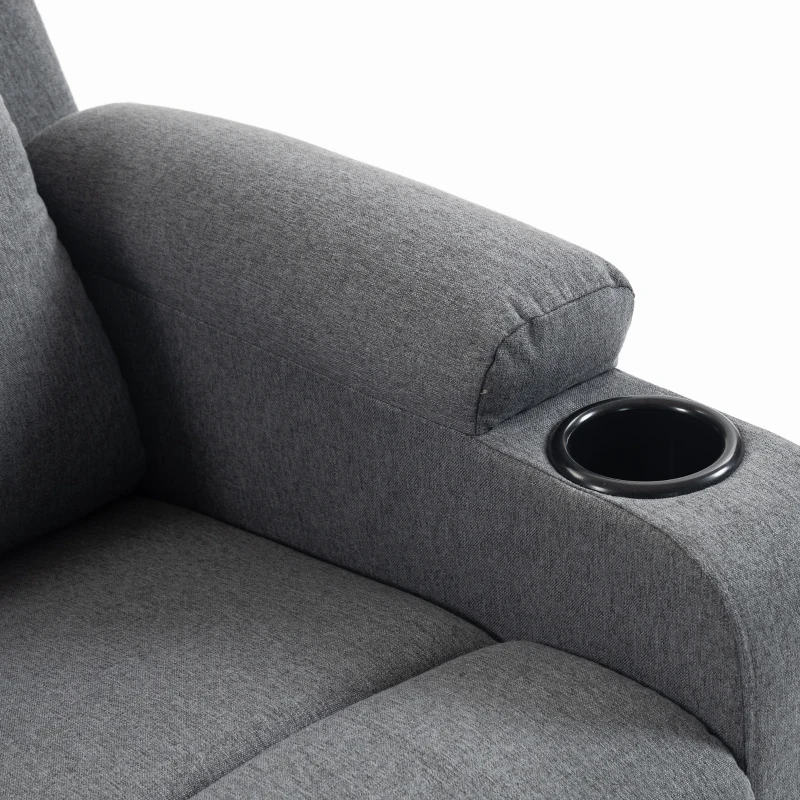 HOMCOM Riser Recliner Chair with Massage and Heat, Linen Electric Lift Armchair for Elderly with Spring Cushion, Dark Grey