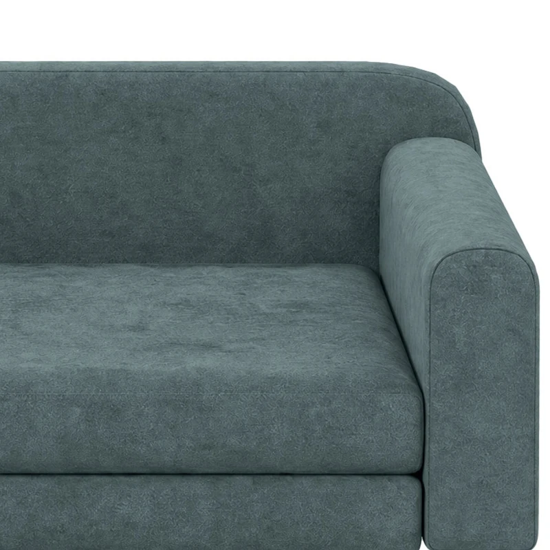 PawHut Sofá para Perro Cama para Perro Cojín Desenfundable Lavable Respaldo Alto Brazos Terciopelo 101x66x34,5cm Gris