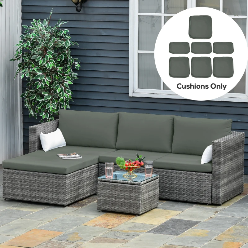 Outsunny Cushion Cover Replacement Garden Rattan Patio Furniture Seat Cover
