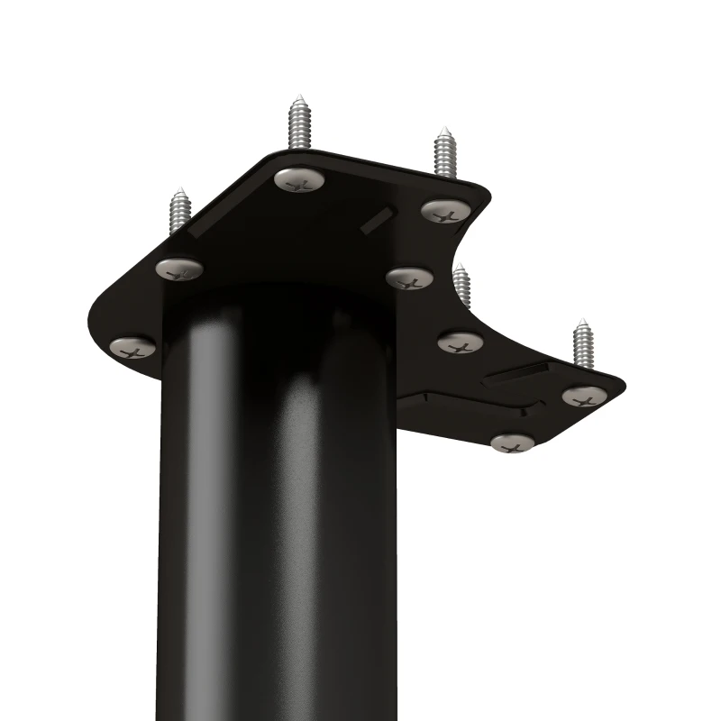 HOMCOM Conjunto de 4 Pés de Mesa em Metal Estilo Industrial com Parafusos Auto-roscantes e Patins Reguláveis 73x6x6 cm Preto