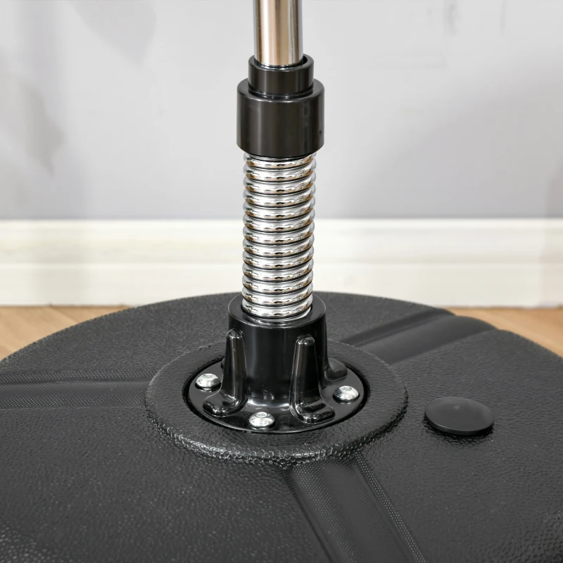 HOMCOM Saco de Boxe de Pé com Altura Ajustável de 4 Níveis Base Preenchida Luvas e Inflador Ø45x133-151 cm Preto