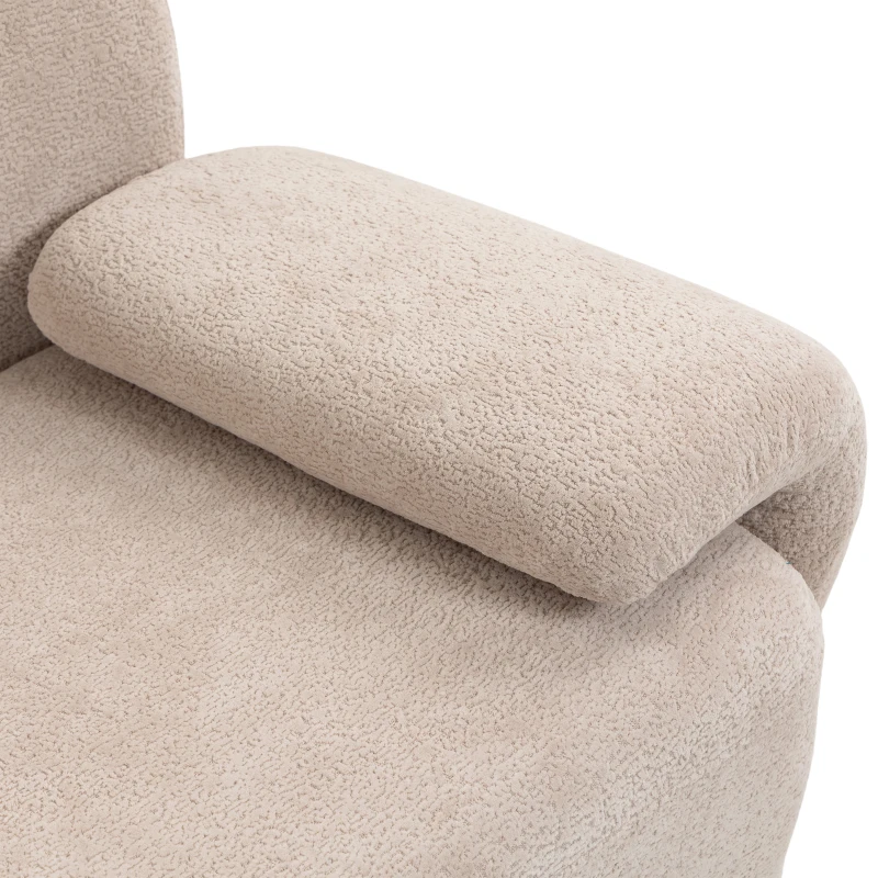 HOMCOM Canapé 3 Places Modulable 277 cm, Canapé Salon Compressé en Chenille Moderne, Assise Profonde, Accoudoirs Larges, Beige
