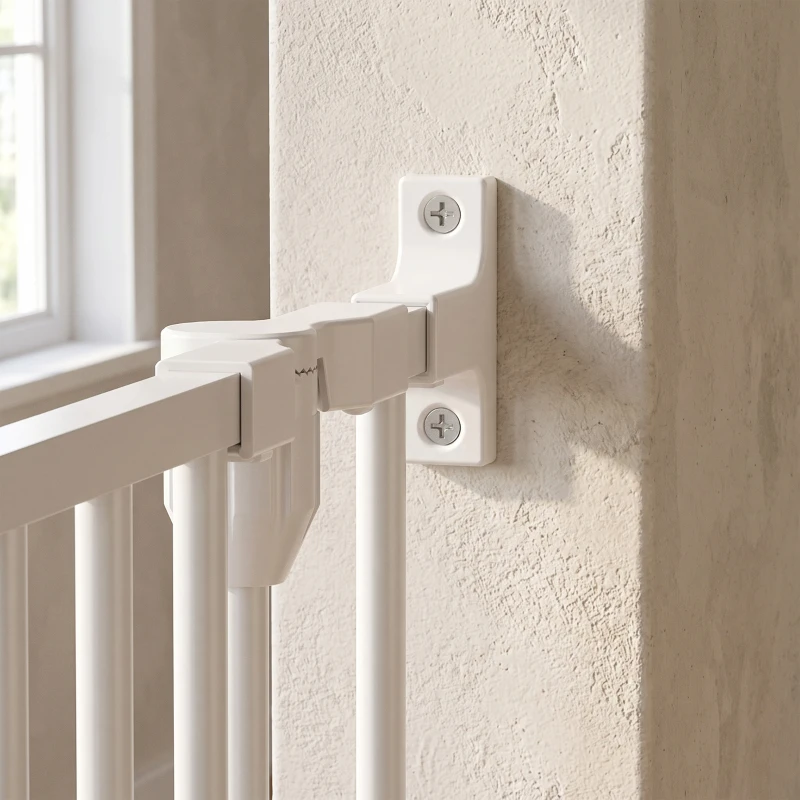 PawHut Barrera de seguridad de metal parque/recinto plegable y modular para perro y niño 10 paneles 61 x 75 cm blanco