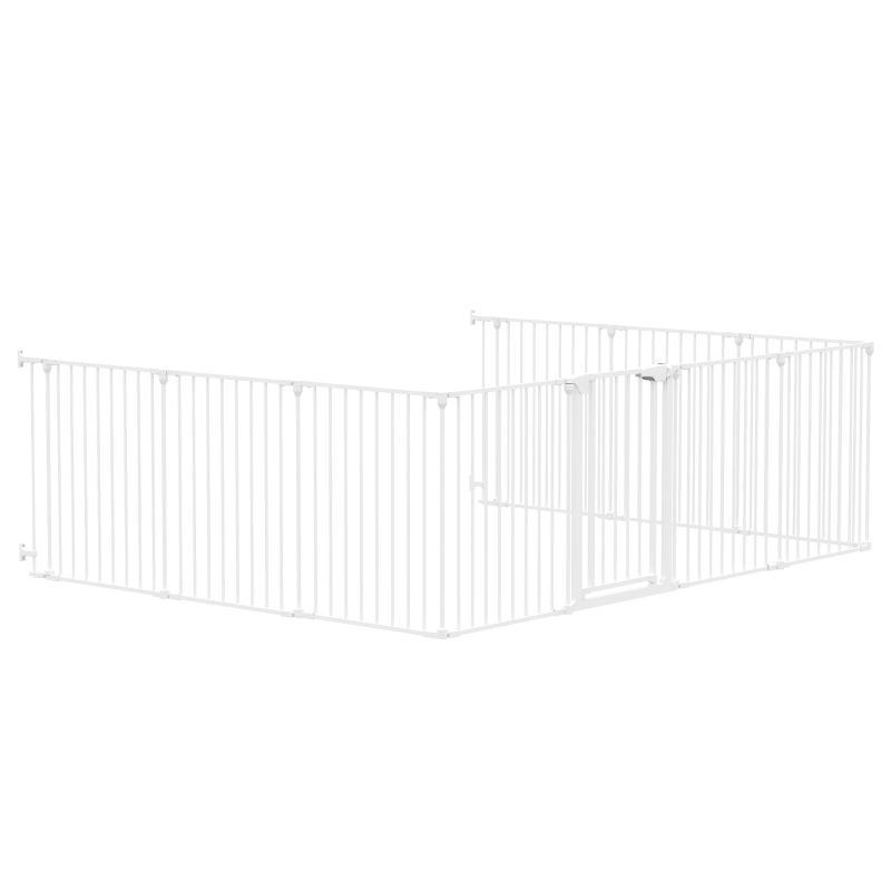 PawHut Barieră de siguranță din metal parc/îngrădire pliabilă și modulară pentru câini și copii 10 panouri 61 x 75 cm alb