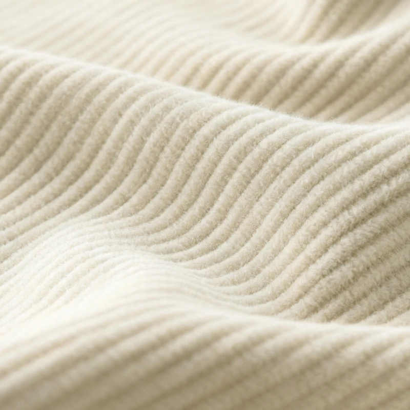 HOMCOM Puf para Adultos en Terciopelo Acanalado, Acolchado en Espuma, Forma Envolvente, Sin Montaje, 114x121x60cm, Crema