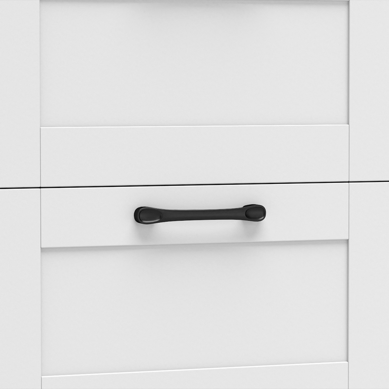 HOMCOM Aparador de Cozinha, Móvel de Arrumação com 3 Gavetas, 2 Portas Estilo Celeiro, Tampo e Compartimento Aberto, Branco