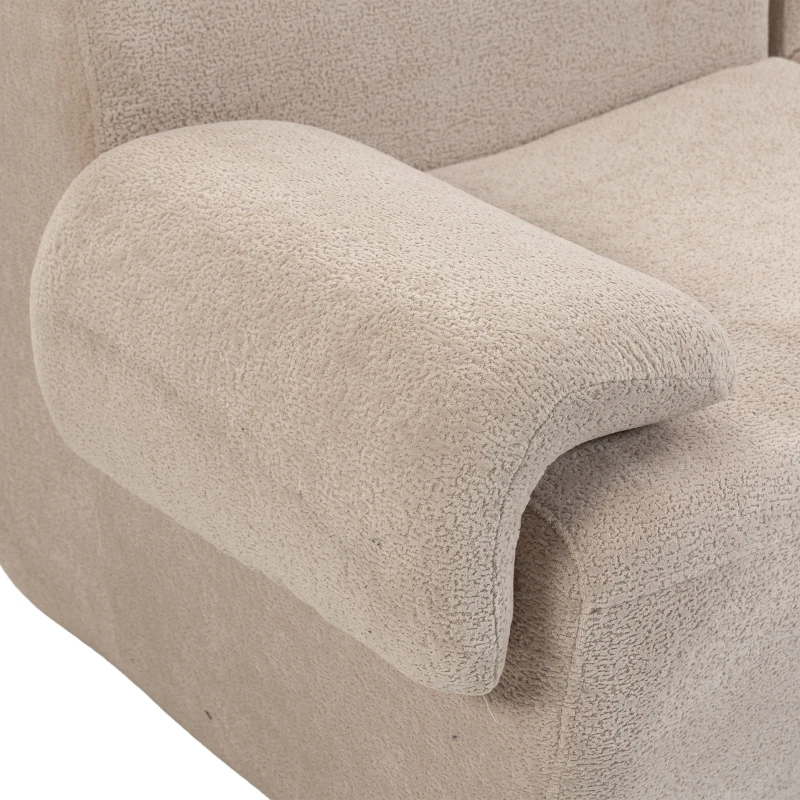HOMCOM Canapé 3 Places Modulable 277 cm, Canapé Salon Compressé en Chenille Moderne, Assise Profonde, Accoudoirs Larges, Beige