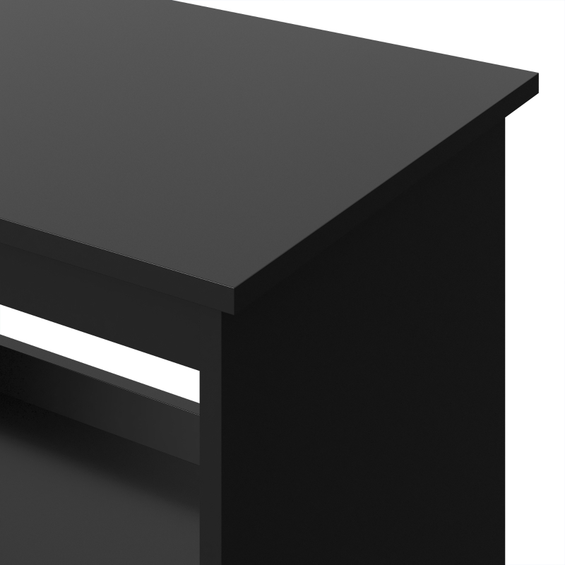 HOMCOM Mesa de costura plegable mueble de costura con tablero abatible, compartimentos de almacenamiento, estantería abierta y ruedas, negro