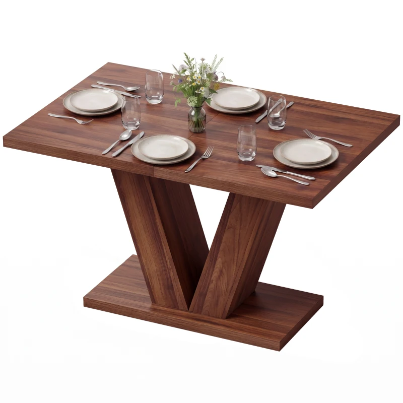 HOMCOM Rechteckiger Esstisch für 4 Personen 120x80 cm Nussbaum
