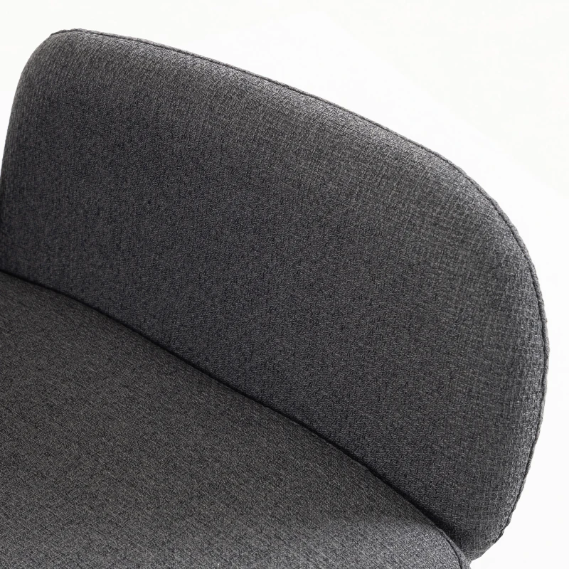 HOMCOM Swivel Accent Chair, Upholstered Linen-Look Armchair with Curved Backrest, Wrapped Armrests for Living Room, Grey