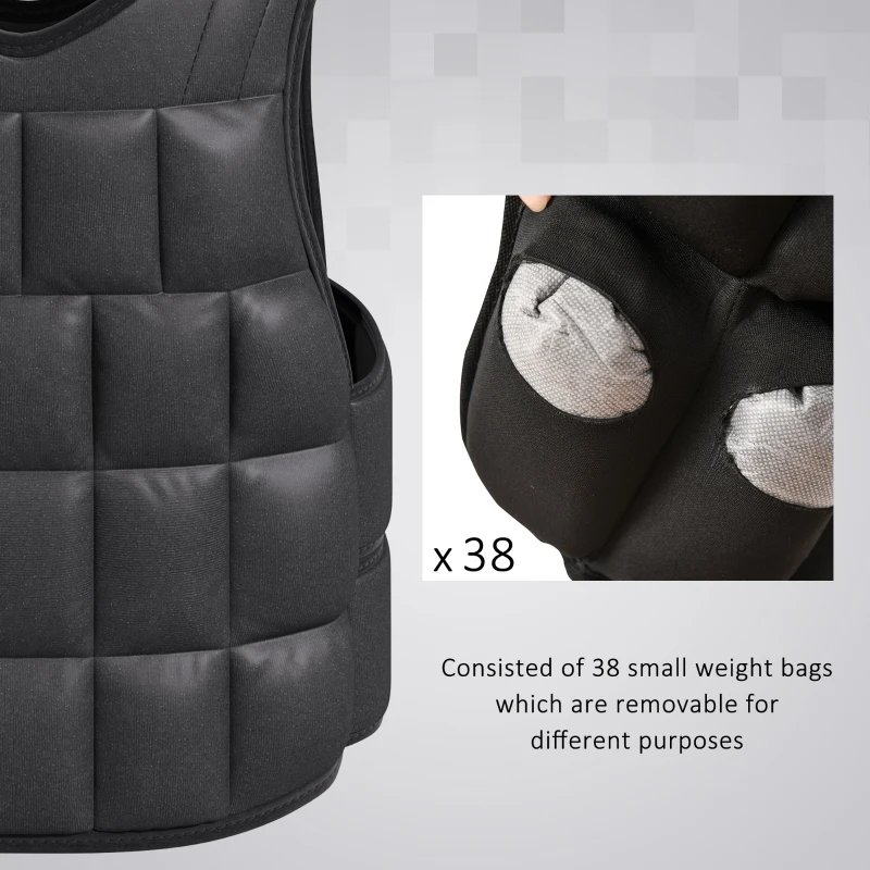 HOMCOM 20KG Adjustable Weight Vest, Black