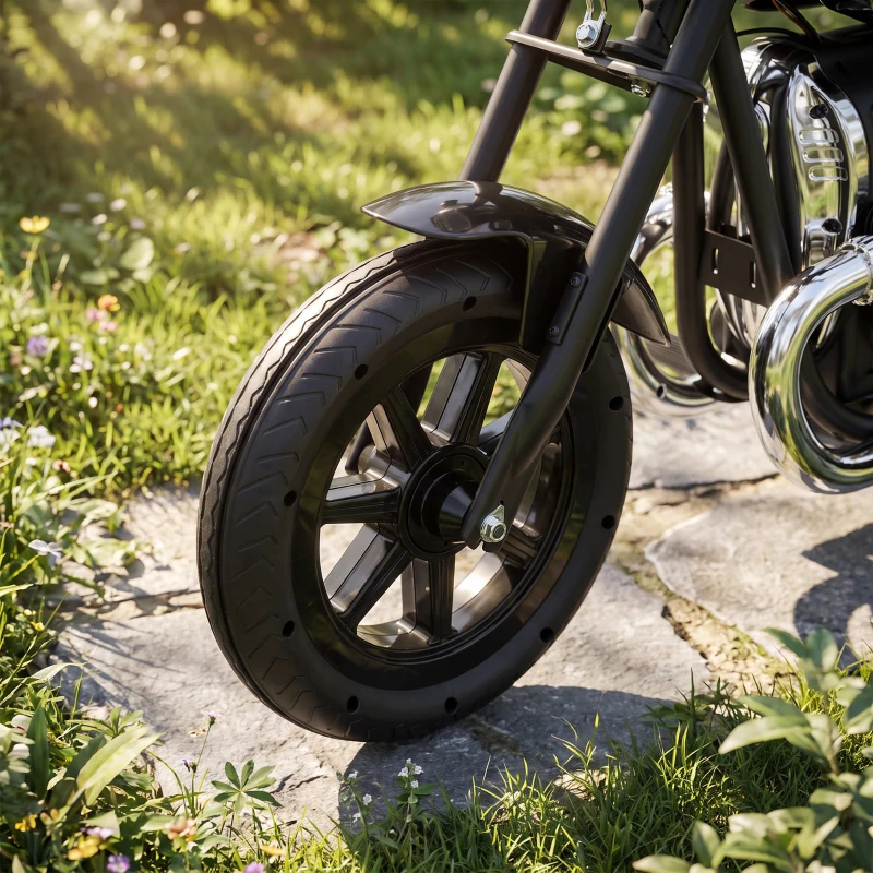 AIYAPLAY Motocicletă electrică pentru copii BMW R18 12V, baterie litiu, roți ajutătoare detașabile, far, muzică, negru