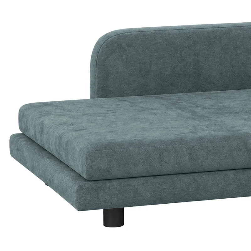 PawHut Sofá para Perro Cama para Perro Cojín Desenfundable Lavable Respaldo Alto Brazos Terciopelo 101x66x34,5cm Gris