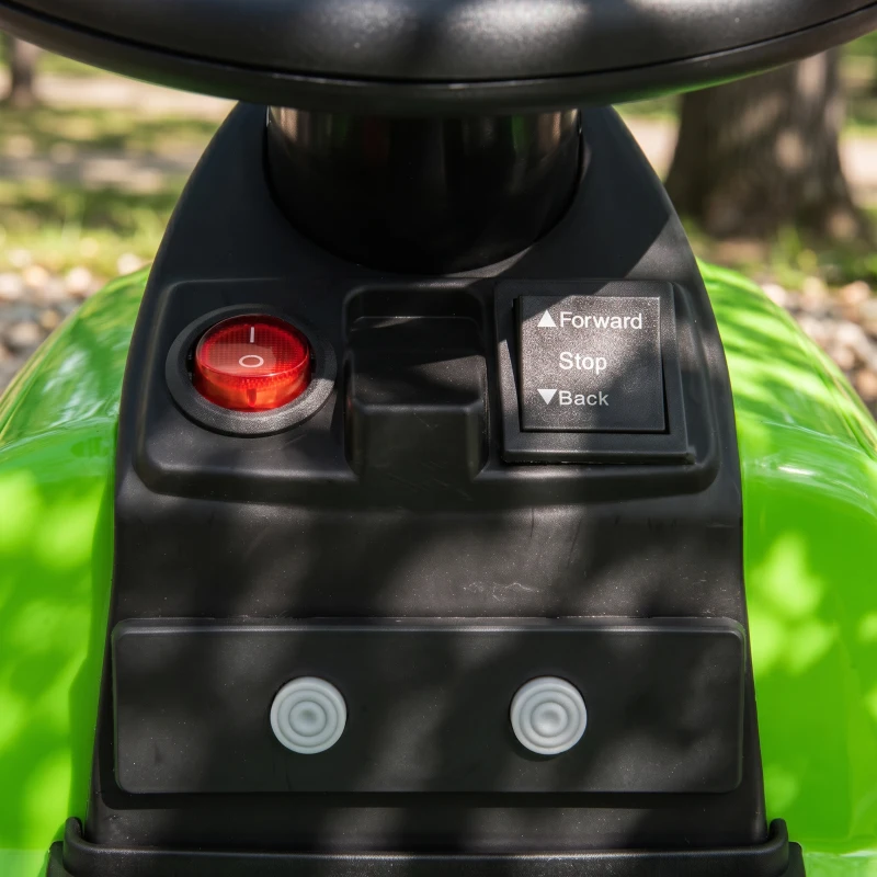 AIYAPLAY Tractor Eléctrico para Niños con Remolque Desmontable 6V Luces Música Claxon Pedal para Niños 1-3 Años 2,5 km/h Verde
