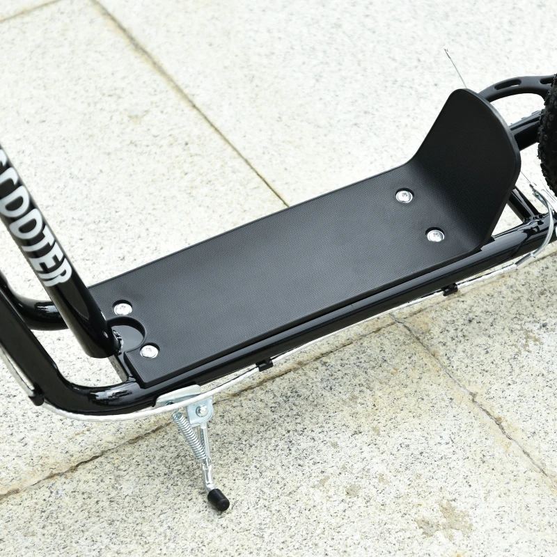HOMCOM Teen Kick Scooter with Adjustable Handlebar, Inflatable Wheels, Two Brakes, Black