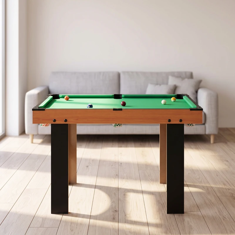 HOMCOM 2-in-1 Mini Tischkicker, Multispieltisch 4 in 1, kompakt, inkl. Spielaccessoires, 92 x 78 x 80 cm