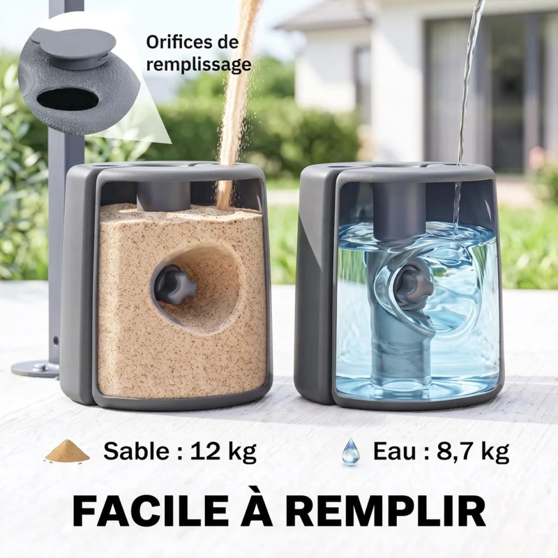 Outsunny Lot de 4 Pieds de tonnelle pop-up remplis d'eau ou de sable pieds de sol pour pavillon en HDPE avec vis de sécurité