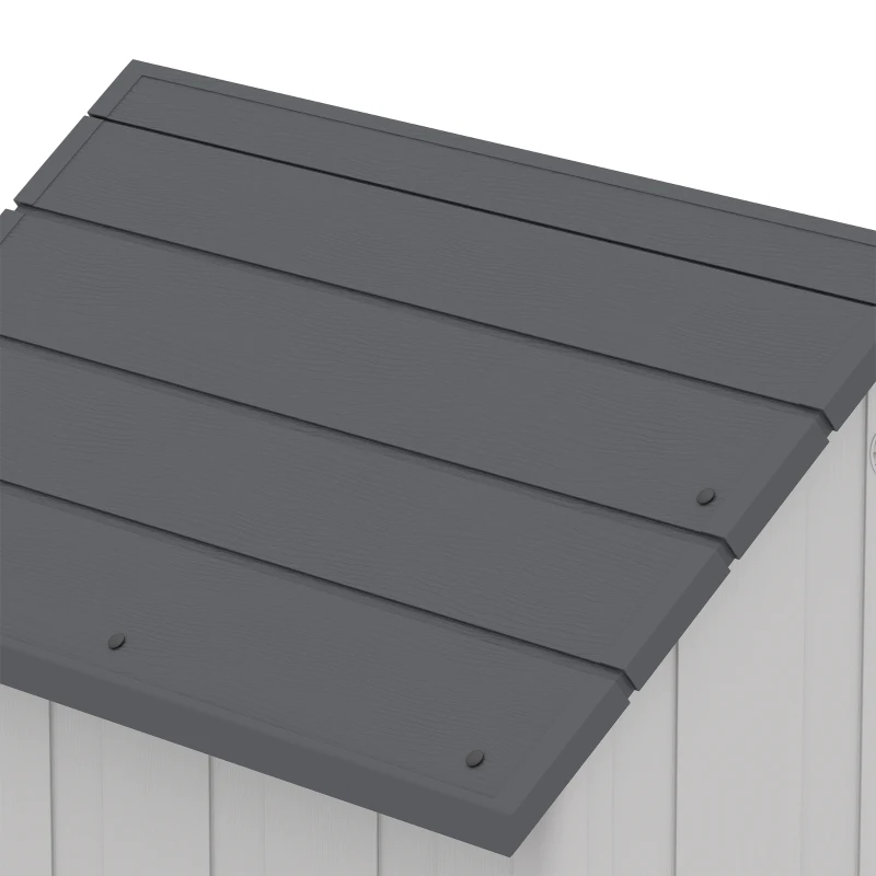 PawHut Niche pour chien extérieur, maison chien en polypropylène imperméable ventilé plancher surélevé 76x66x77cm gris clair