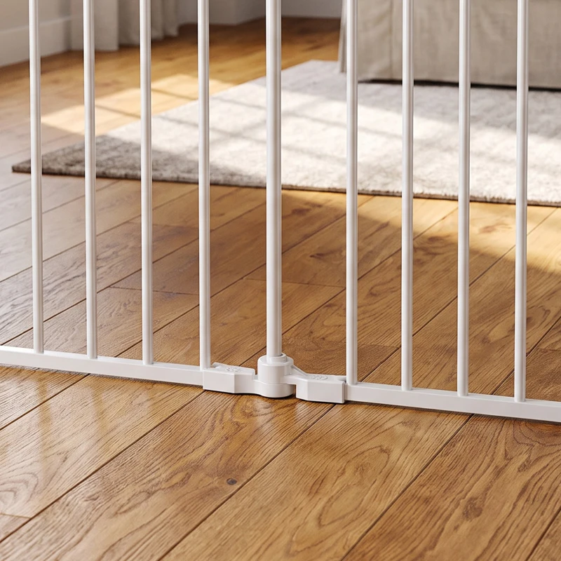 PawHut Barrera de seguridad de metal parque/recinto plegable y modular para perro y niño 10 paneles 61 x 75 cm blanco