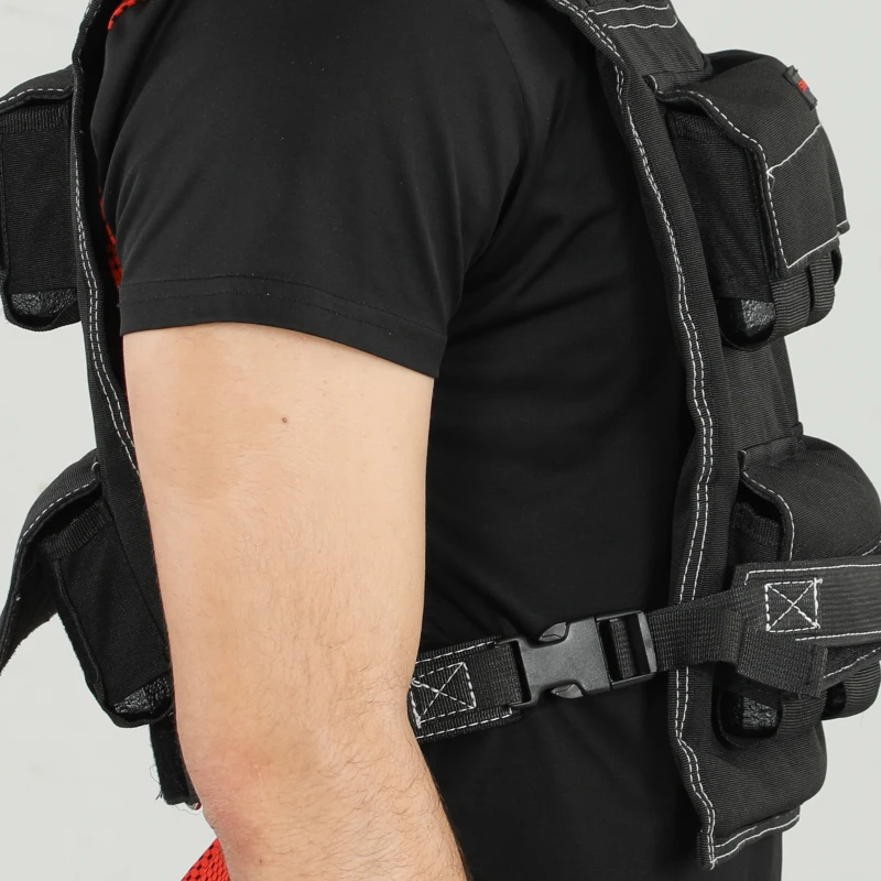 SPORTNOW Gilet lesté 20 kg ajustable veste de poids réglable pour homme et femme bande réfléchissante 50 x 40 cm noir