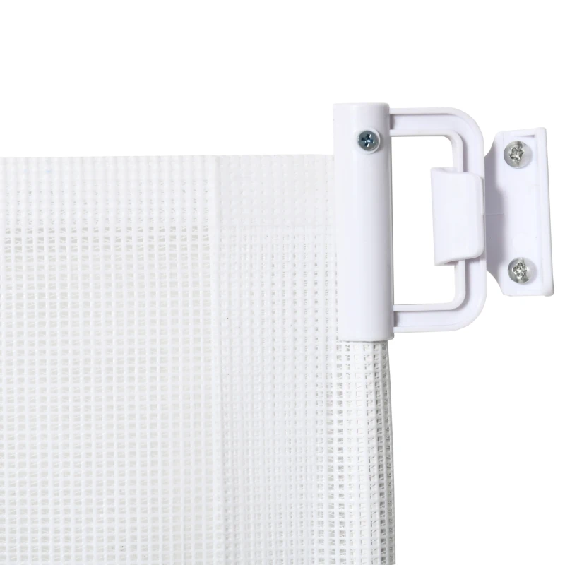 PawHut Barrera para Cães Retrátil Dobrável com Largura Ajustável 5,5-115 cm com Função de Enrolamento Automático Branco