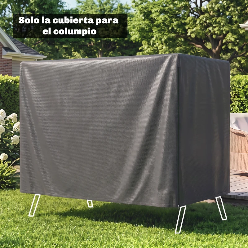Outsunny Funda Protectora Impermeable para Balancín de Jardín 3 Plazas con Cremallera Antipolvo y Antiviento 215x155x150 cm