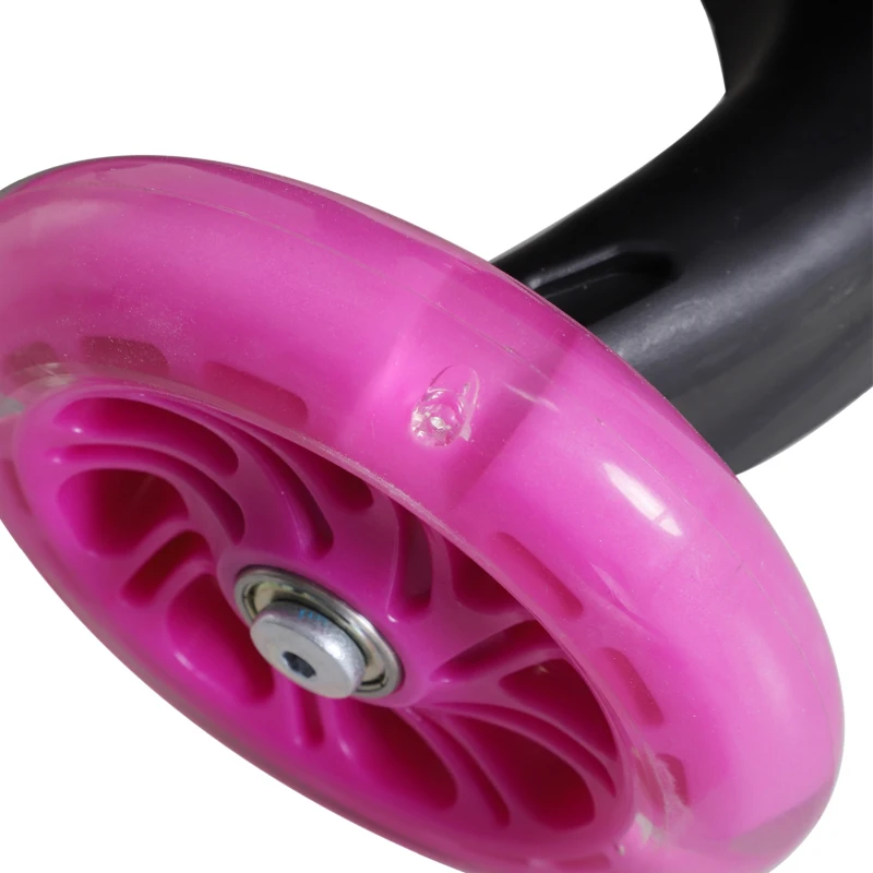 HOMCOM Adjustable Kids Toddler Scooter, with Removable Seat, Back Handle, Pink