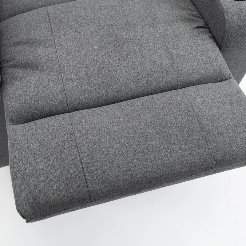 HOMCOM Riser Recliner Chair with Massage and Heat, Linen Electric Lift Armchair for Elderly with Spring Cushion, Dark Grey