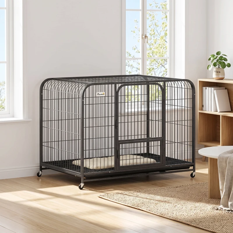 PawHut Heavy Duty Dog Crate,116 x 77 x 88 cm, Large Dog Cage for Small to Large Breeds