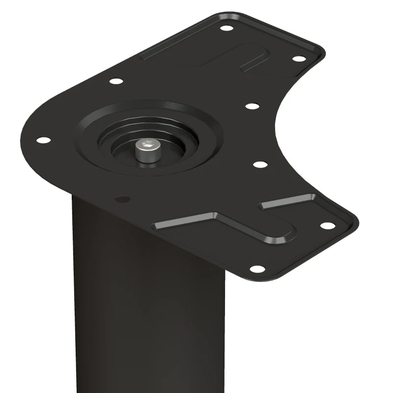 HOMCOM Conjunto de 4 Pés de Mesa em Metal Estilo Industrial com Parafusos Auto-roscantes e Patins Reguláveis 73x6x6 cm Preto