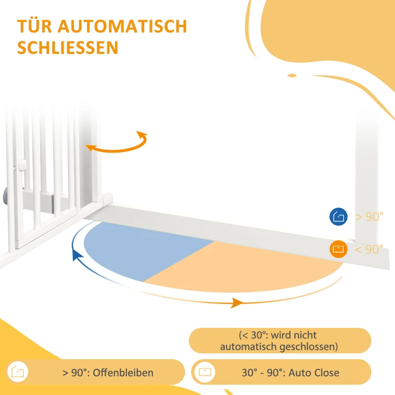 PawHut Hondentraphek, automatisch sluiten, eenvoudige bediening, 100 cm x 4 cm x 76 cm, Wit