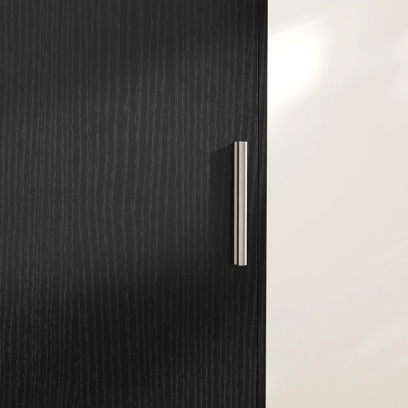 HOMCOM Coluna de Banheiro 6 Níveis, Móvel de Armazenamento Estreito, 2 Portas e 4 Prateleiras Ajustáveis, 40x35x180cm, Preto