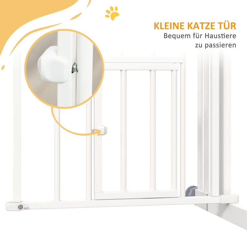PawHut Hondentraphek, automatisch sluiten, eenvoudige bediening, 100 cm x 4 cm x 76 cm, Wit