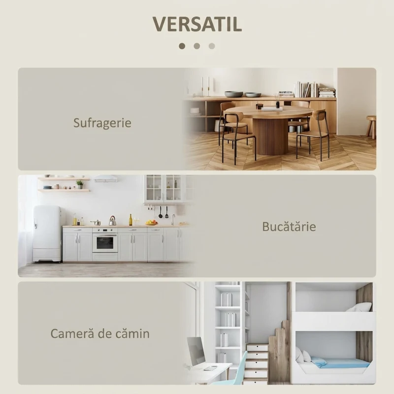 HOMCOM Masă pliabilă pentru sufragerie cu 2 extensii, masă consolă compactă din lemn, culoare stejar