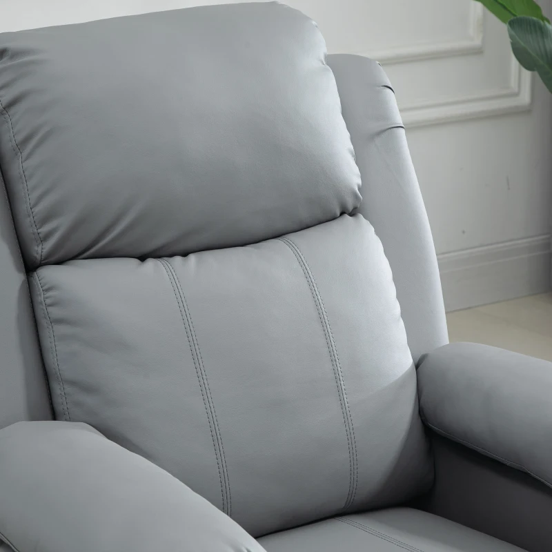 HOMCOM Riser and Recliner Chair with Massage, PU Leather Power Electric Lift Chair for Elderly with High Back, Grey