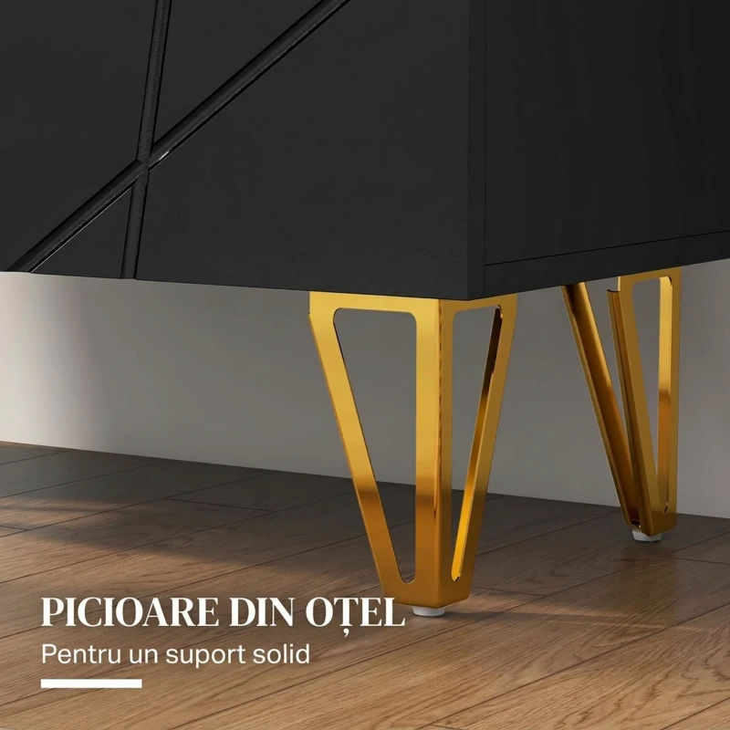 HOMCOM Dulap modern pentru pantofi, pentru 15-20 de perechi de pantofi, cu rafturi reglabile și închidere amortizată, negru