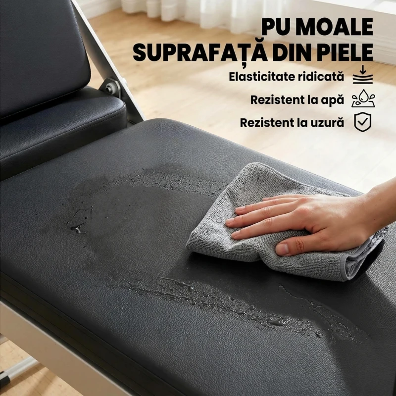 SPORTNOW Reformer Pilates Pliabil pentru Acasă cu 2 Benzi Elastice, Alb