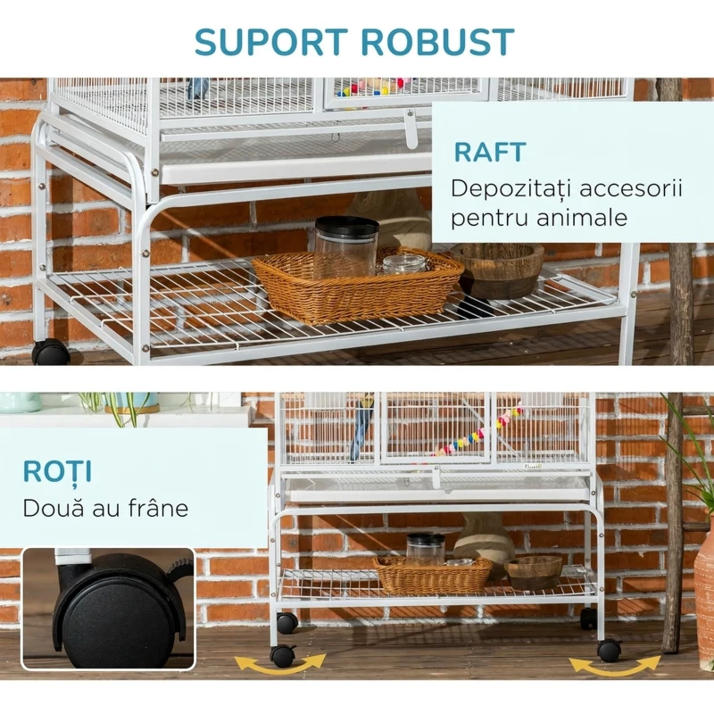 Pawhut Cusca Pasari 3 Niveluri – Cu Roti, Scari & Accesorii Incluse